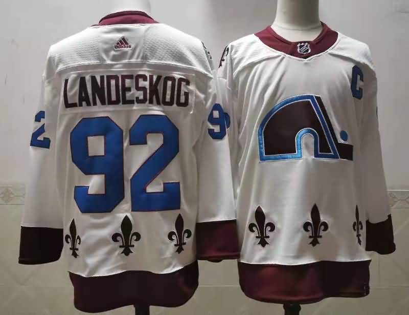 Colorado Avalanche White #92 LANDESKOG Classica NHL Jersey Colorado Avalanche White #92 LANDESKOG Classica NHL Jersey