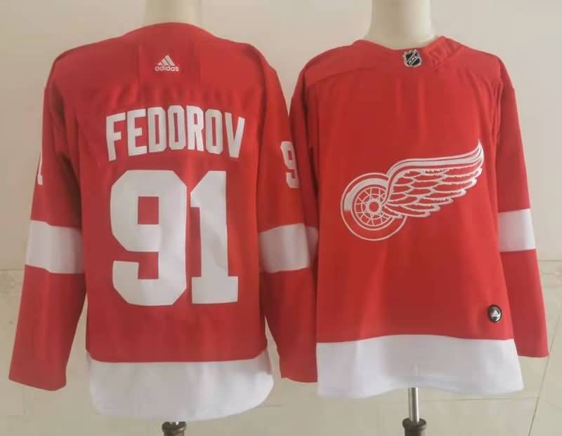 Detroit Red Wings Red #91 FEDOROV NHL Jersey Detroit Red Wings Red #91 FEDOROV NHL Jersey