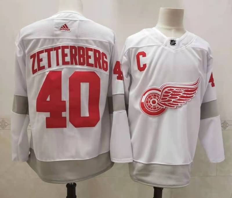 Detroit Red Wings White #40 ZETTERBERG NHL Jersey 02 Detroit Red Wings White #40 ZETTERBERG NHL Jersey 02