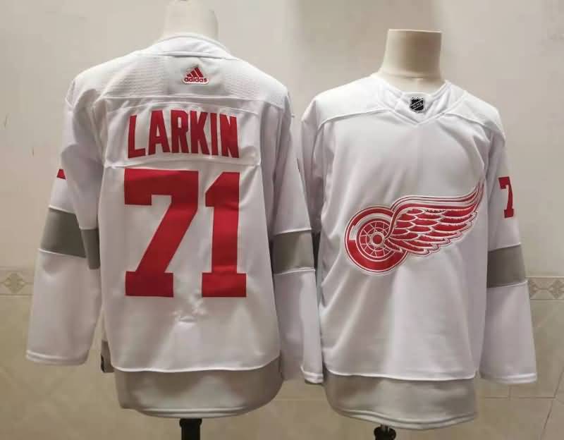 Detroit Red Wings White #71 LARKIN NHL Jersey 02 Detroit Red Wings White #71 LARKIN NHL Jersey 02