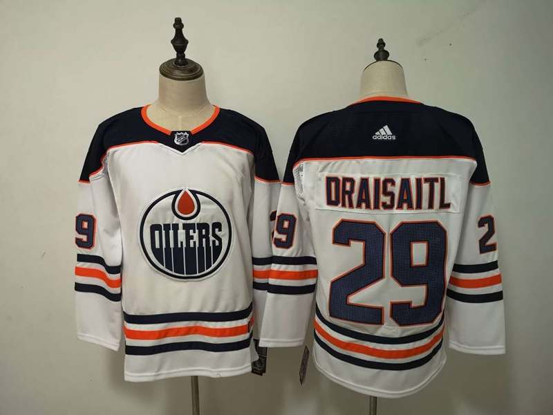 Edmonton Oilers White #29 DRAISAITL NHL Jersey Edmonton Oilers White #29 DRAISAITL NHL Jersey
