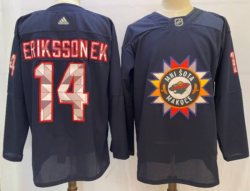 Minnesota Wild Dark Blue #14 ERIKSSONEK NHL Jersey Minnesota Wild Dark Blue #14 ERIKSSONEK NHL Jersey