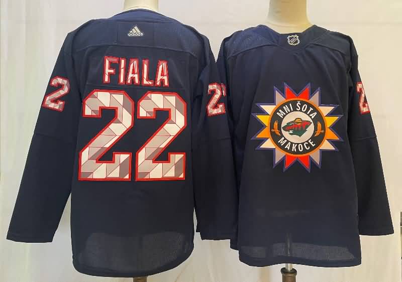 Minnesota Wild Dark Blue #22 FIALA NHL Jersey Minnesota Wild Dark Blue #22 FIALA NHL Jersey