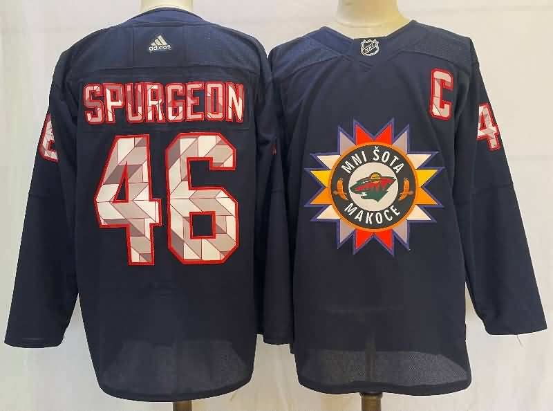 Minnesota Wild Dark Blue #46 SPURGEON NHL Jersey Minnesota Wild Dark Blue #46 SPURGEON NHL Jersey