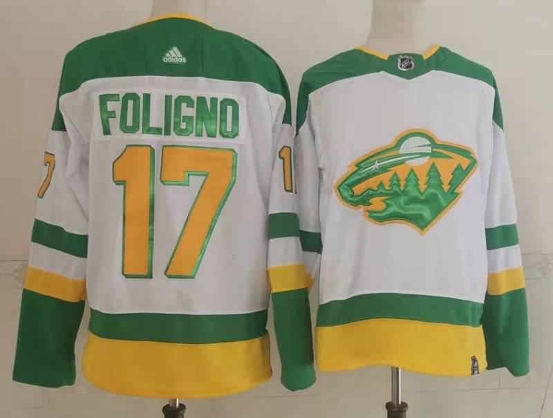 Minnesota Wild White #17 FOLIGNO NHL Jersey Minnesota Wild White #17 FOLIGNO NHL Jersey