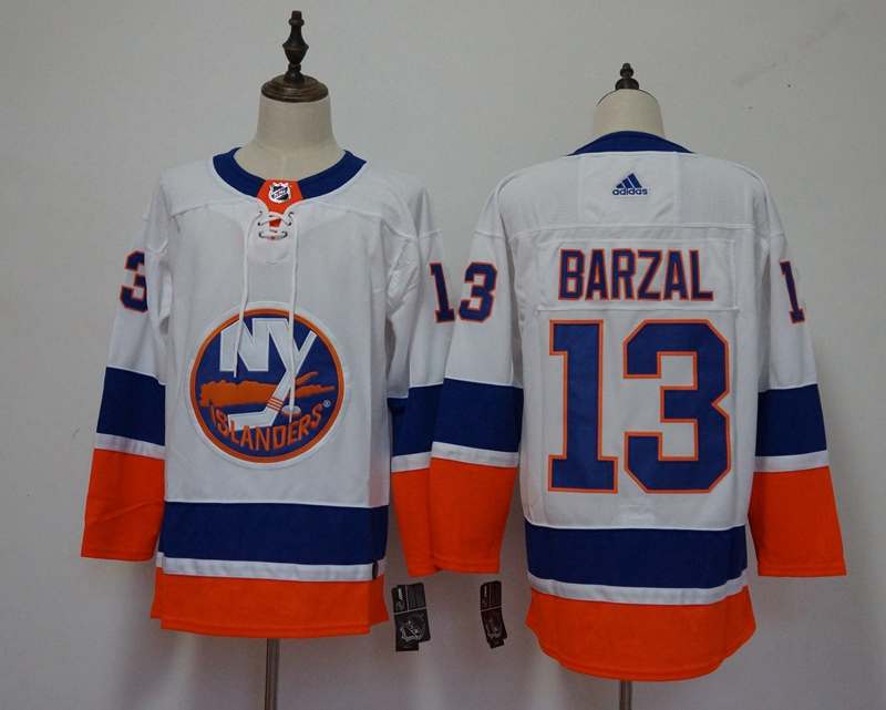 New York Islanders White #13 BARZAL NHL Jersey New York Islanders White #13 BARZAL NHL Jersey