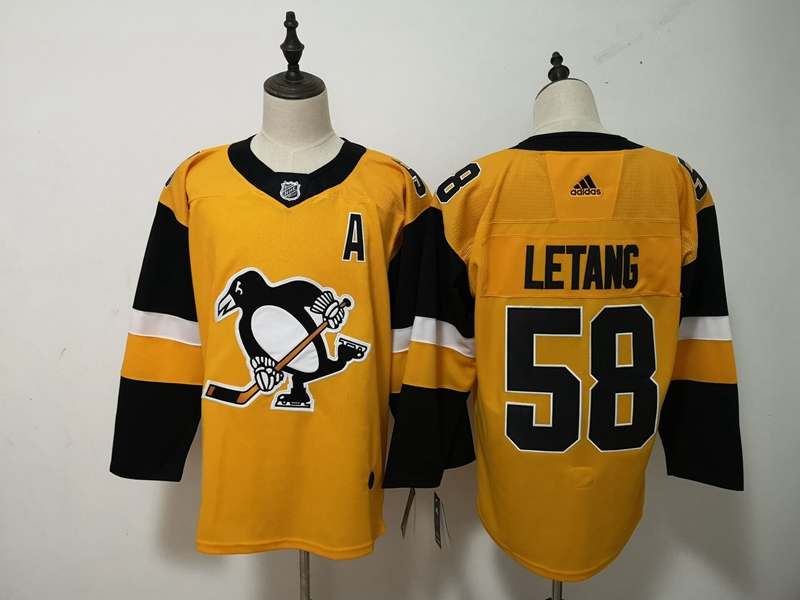 Pittsburgh Penguins Yellow #58 LETANG NHL Jersey Pittsburgh Penguins Yellow #58 LETANG NHL Jersey