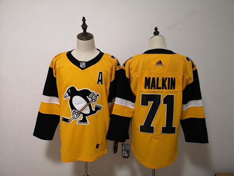 Pittsburgh Penguins Yellow #71 MALKIN NHL Jersey Pittsburgh Penguins Yellow #71 MALKIN NHL Jersey