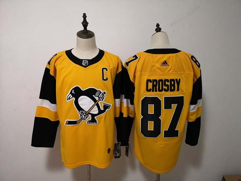Pittsburgh Penguins Yellow #87 CROSBY NHL Jersey Pittsburgh Penguins Yellow #87 CROSBY NHL Jersey
