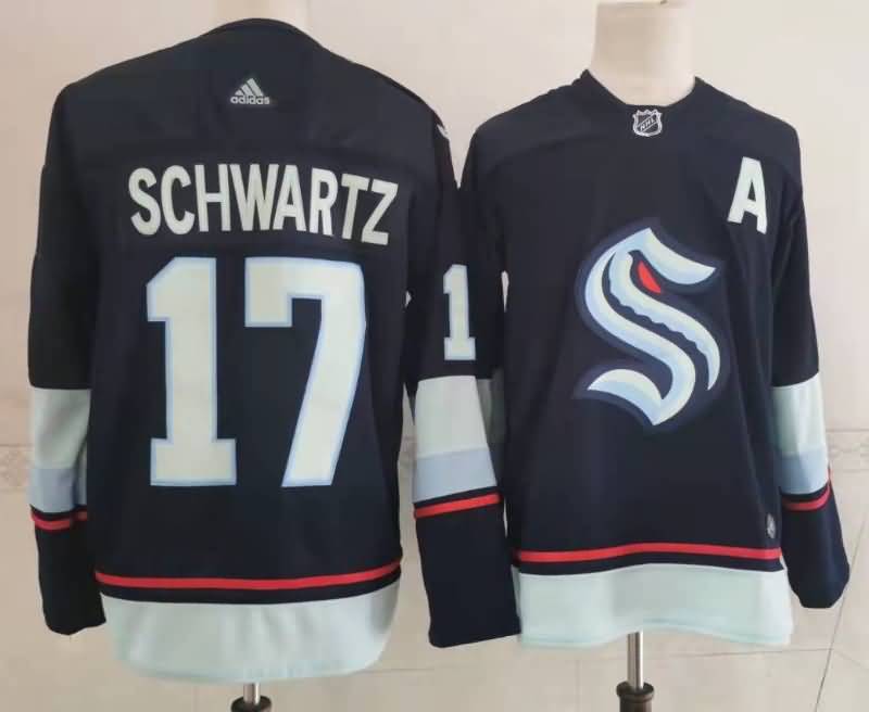 Seattle Kraken Dark Blue #17 SCHWARTZ NHL Jersey Seattle Kraken Dark Blue #17 SCHWARTZ NHL Jersey