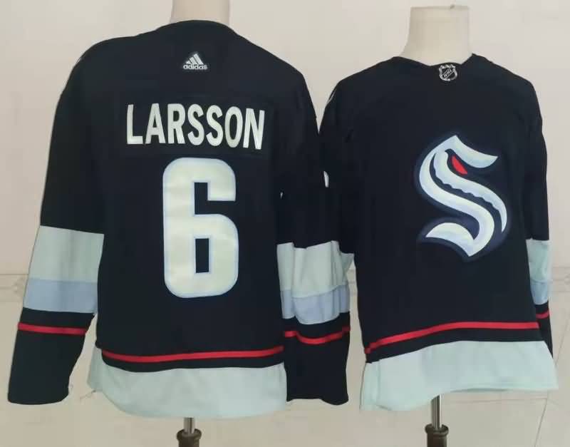 Seattle Kraken Dark Blue #6 LARSSON NHL Jersey Seattle Kraken Dark Blue #6 LARSSON NHL Jersey