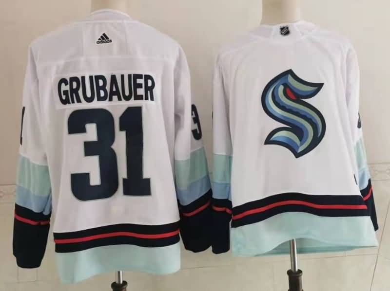 Seattle Kraken White #31 GRUBAUER NHL Jersey Seattle Kraken White #31 GRUBAUER NHL Jersey