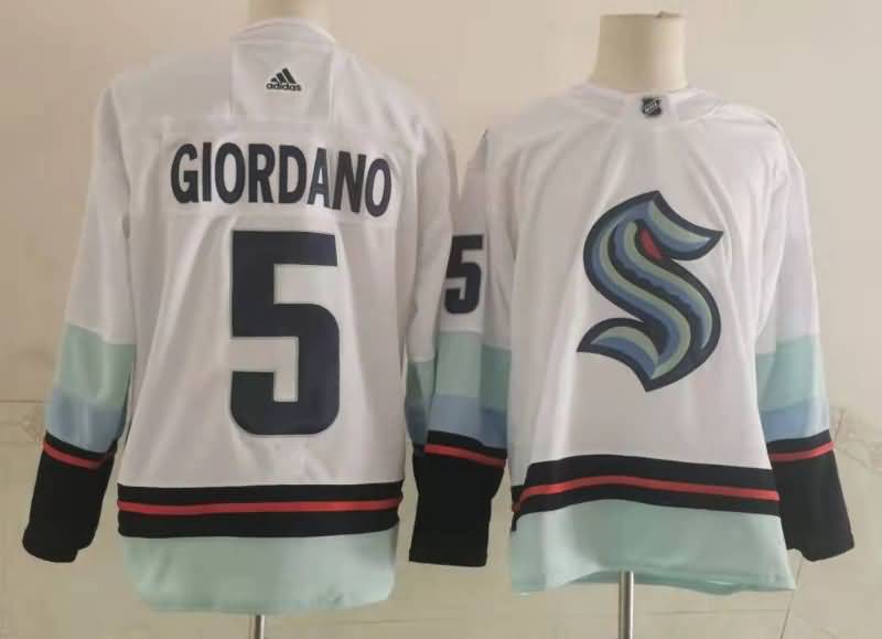 Seattle Kraken White #5 GIORDANO NHL Jersey Seattle Kraken White #5 GIORDANO NHL Jersey