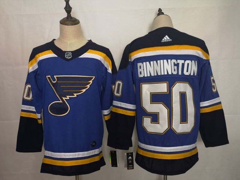 St Louis Blues Blue #50 BINNINGTON NHL Jersey St Louis Blues Blue #50 BINNINGTON NHL Jersey