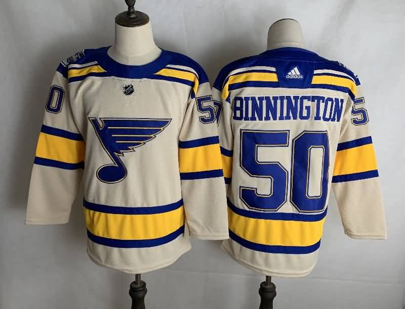 St Louis Blues Cream #50 BINNINGTON NHL Jersey St Louis Blues Cream #50 BINNINGTON NHL Jersey