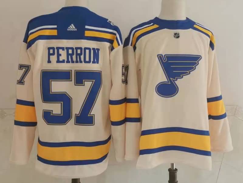 St Louis Blues Cream #57 PERRON NHL Jersey St Louis Blues Cream #57 PERRON NHL Jersey