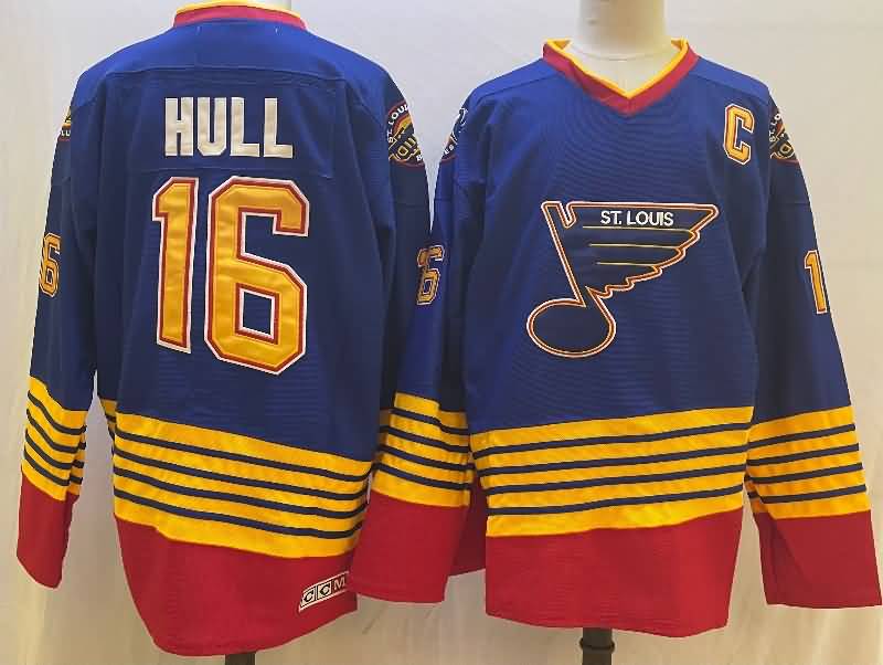 St Louis Blues Blue #16 HULL Classics NHL Jersey St Louis Blues Blue #16 HULL Classics NHL Jersey
