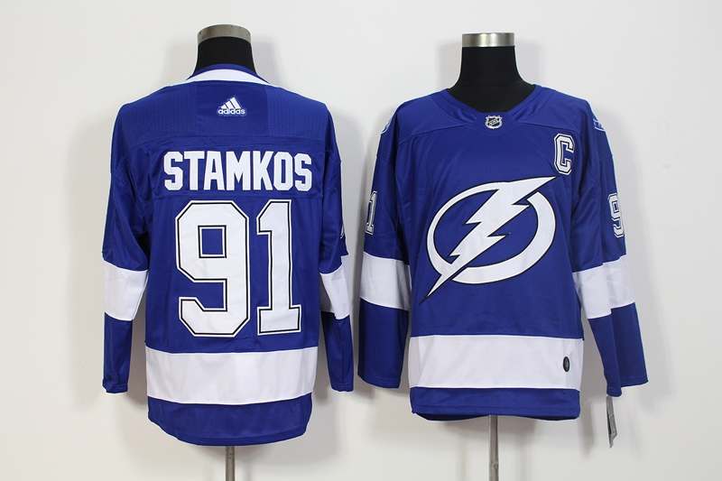 Tampa Bay Lightning Blue #91 STAMKOS NHL Jersey Tampa Bay Lightning Blue #91 STAMKOS NHL Jersey