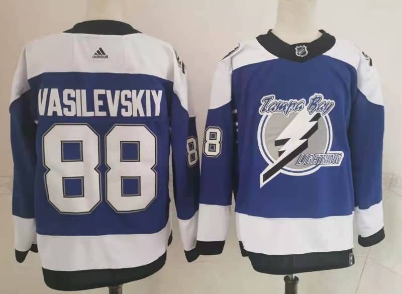 Tampa Bay Lightning Blue #88 VASILEVSKIY NHL Jersey 02 Tampa Bay Lightning Blue #88 VASILEVSKIY NHL Jersey 02
