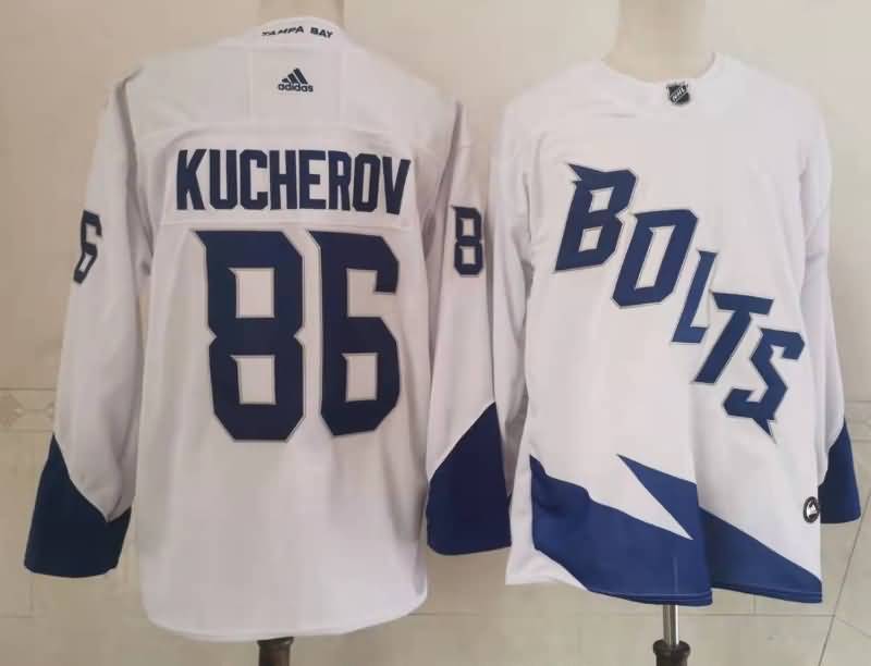 Tampa Bay Lightning White #86 KUCHEROV NHL Jersey 02 Tampa Bay Lightning White #86 KUCHEROV NHL Jersey 02
