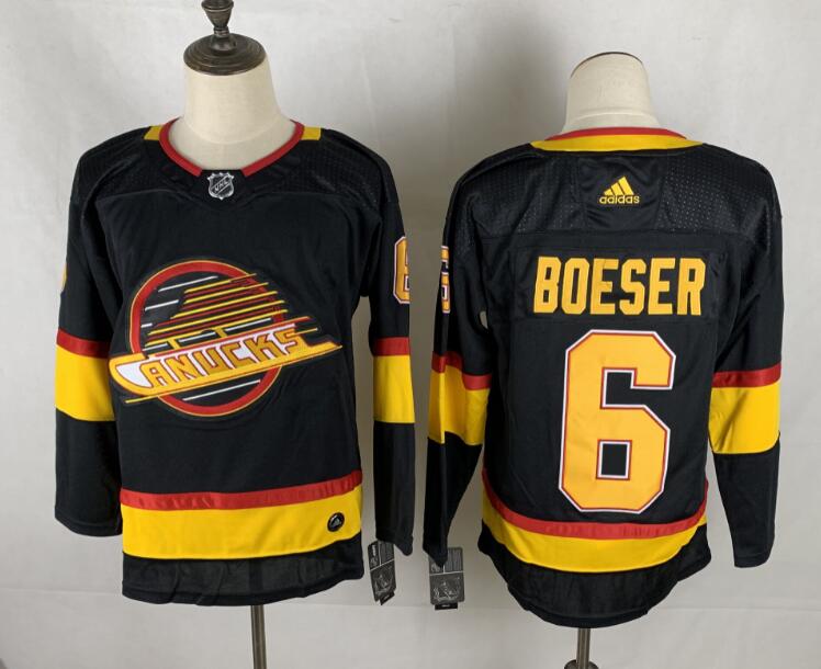 Vancouver Canucks Black #6 BOESER NHL Jersey Vancouver Canucks Black #6 BOESER NHL Jersey