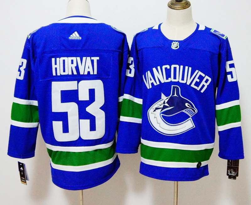 Vancouver Canucks Blue #53 HORVAT NHL Jersey Vancouver Canucks Blue #53 HORVAT NHL Jersey