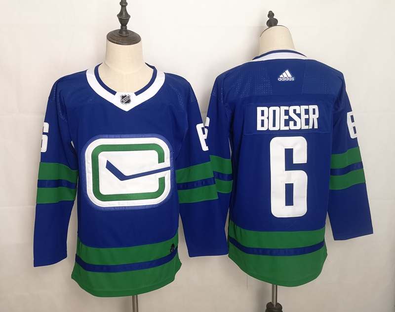 Vancouver Canucks Blue #6 BOESER NHL Jersey Vancouver Canucks Blue #6 BOESER NHL Jersey