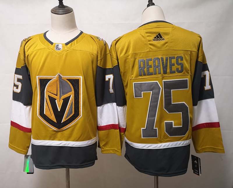 Vegas Golden Knights Golden #75 REAVES NHL Jersey Vegas Golden Knights Golden #75 REAVES NHL Jersey