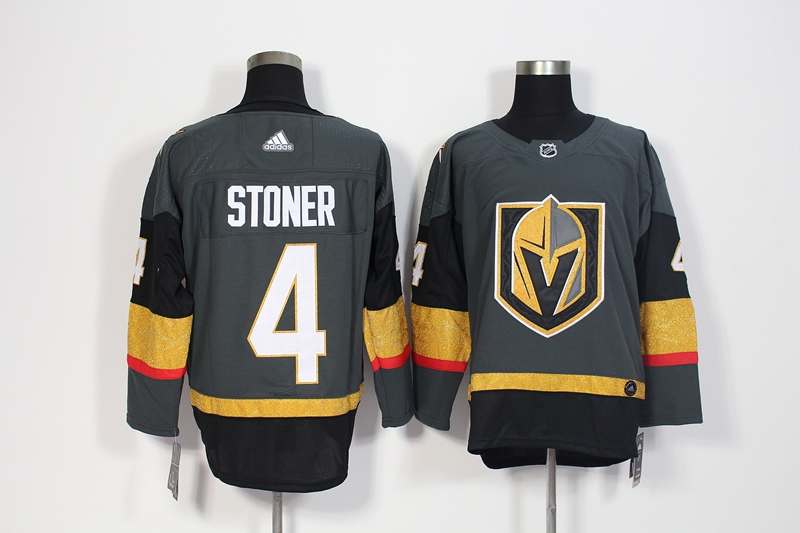 Vegas Golden Knights Grey #4 STONER NHL Jersey Vegas Golden Knights Grey #4 STONER NHL Jersey