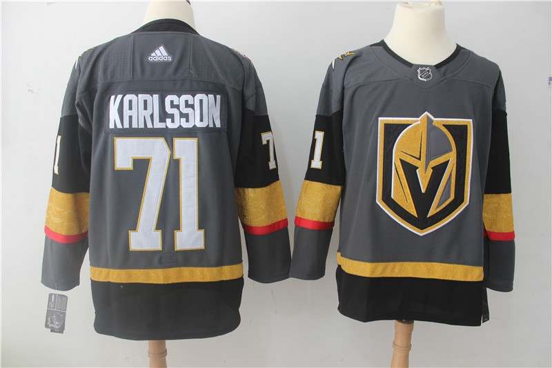 Vegas Golden Knights Grey #71 KARLSSON NHL Jersey Vegas Golden Knights Grey #71 KARLSSON NHL Jersey
