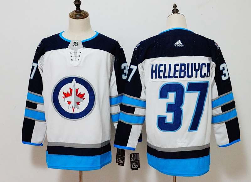 Winnipeg Jets White #37 HELLEBUYCK NHL Jersey Winnipeg Jets White #37 HELLEBUYCK NHL Jersey