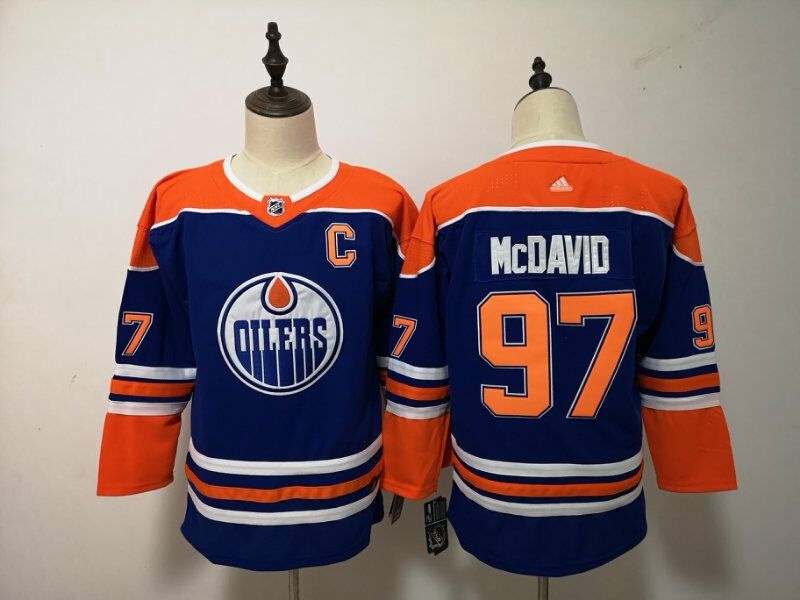 Edmonton Oilers #97 MCDAVID Blue Women NHL Jersey Edmonton Oilers #97 MCDAVID Blue Women NHL Jersey