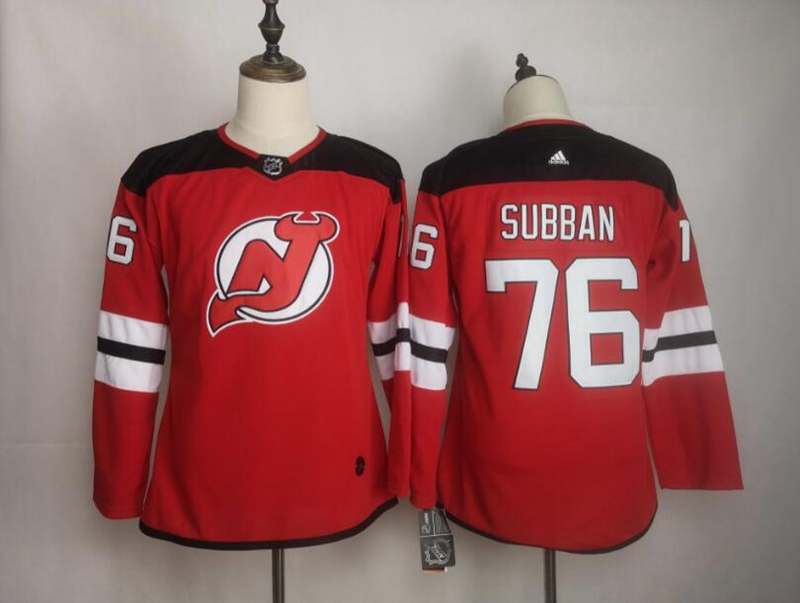 New Jersey Devils #76 SUBBAN Red Women NHL Jersey New Jersey Devils #76 SUBBAN Red Women NHL Jersey