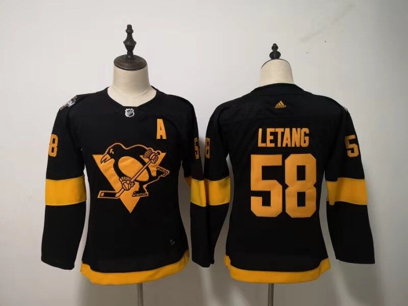 Pittsburgh Penguins #58 LETANG Black Women NHL Jersey Pittsburgh Penguins #58 LETANG Black Women NHL Jersey