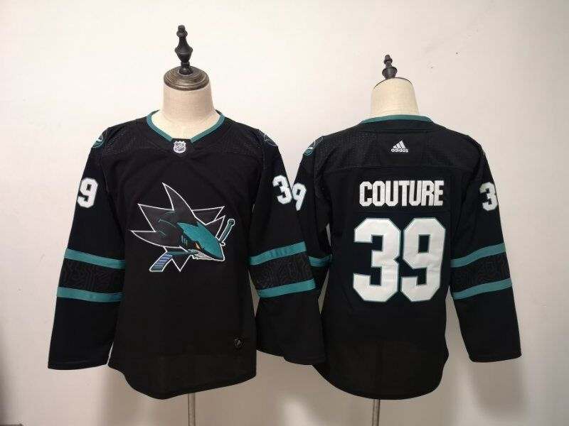 San Jose Sharks #39 COUTURE Black Women NHL Jersey San Jose Sharks #39 COUTURE Black Women NHL Jersey