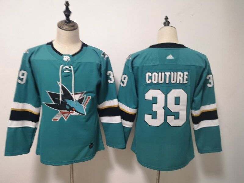 San Jose Sharks #39 COUTURE Green Women NHL Jersey San Jose Sharks #39 COUTURE Green Women NHL Jersey
