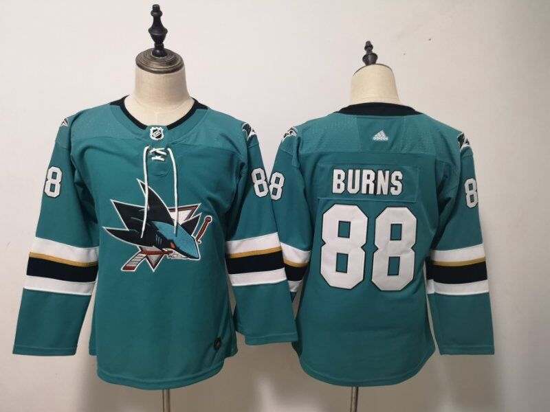 San Jose Sharks #88 BURNS Green Women NHL Jersey San Jose Sharks #88 BURNS Green Women NHL Jersey