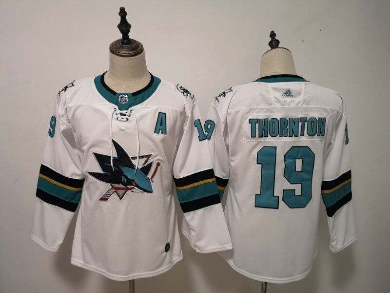 San Jose Sharks #19 THORNTON White Women NHL Jersey San Jose Sharks #19 THORNTON White Women NHL Jersey