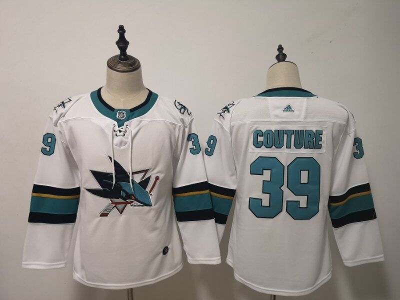 San Jose Sharks #39 COUTURE White Women NHL Jersey San Jose Sharks #39 COUTURE White Women NHL Jersey