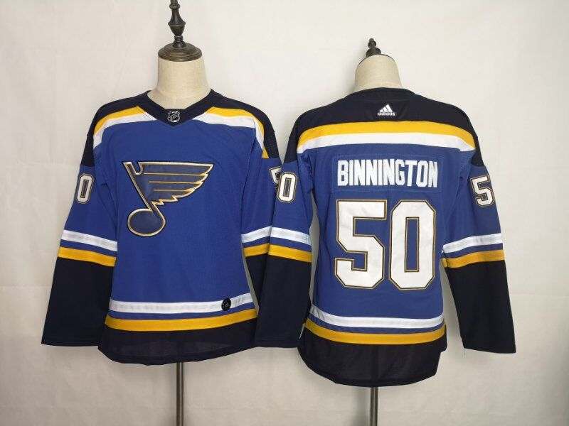 St Louis Blues #50 BINNINGTON Blue Women NHL Jersey St Louis Blues #50 BINNINGTON Blue Women NHL Jersey