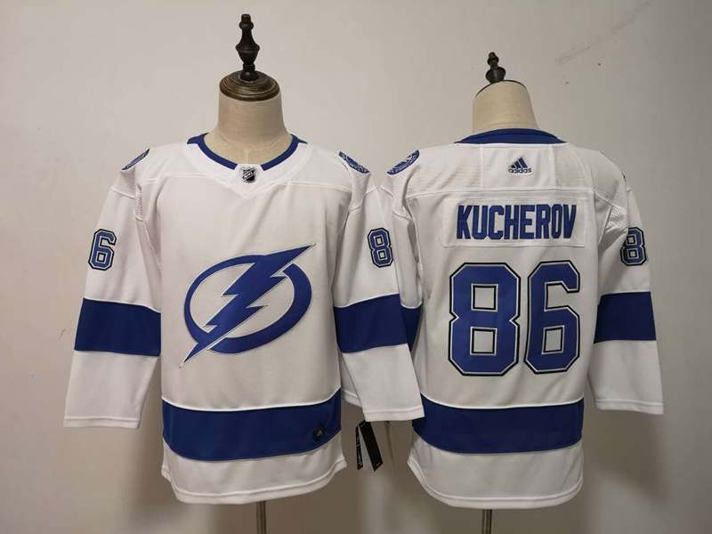 Tampa Bay Lightning #86 KUCHEROV White Women NHL Jersey Tampa Bay Lightning #86 KUCHEROV White Women NHL Jersey