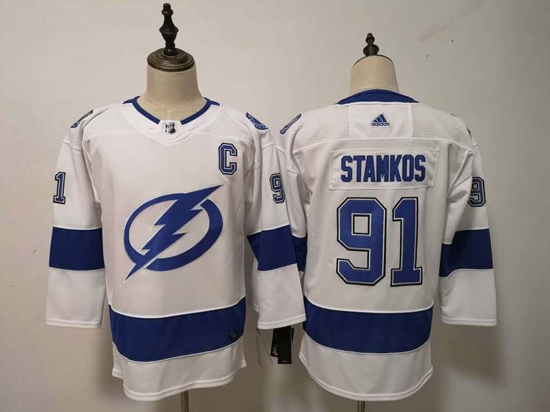 Tampa Bay Lightning #91 STAMKOS White Women NHL Jersey Tampa Bay Lightning #91 STAMKOS White Women NHL Jersey