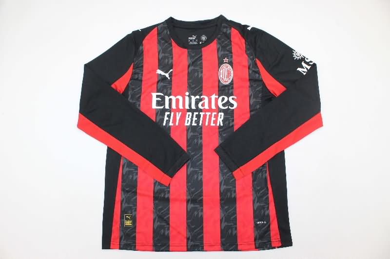 AAA Quality AC Milan 25/26 Home Long Sleeve Soccer Jersey