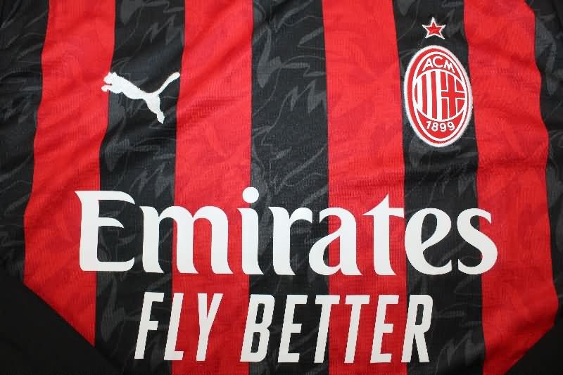 AAA Quality AC Milan 25/26 Home Long Sleeve Soccer Jersey