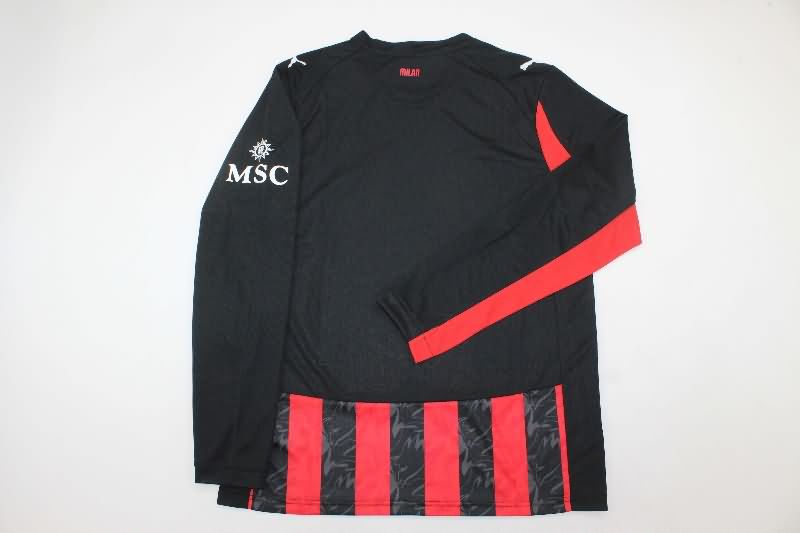AAA Quality AC Milan 25/26 Home Long Sleeve Soccer Jersey