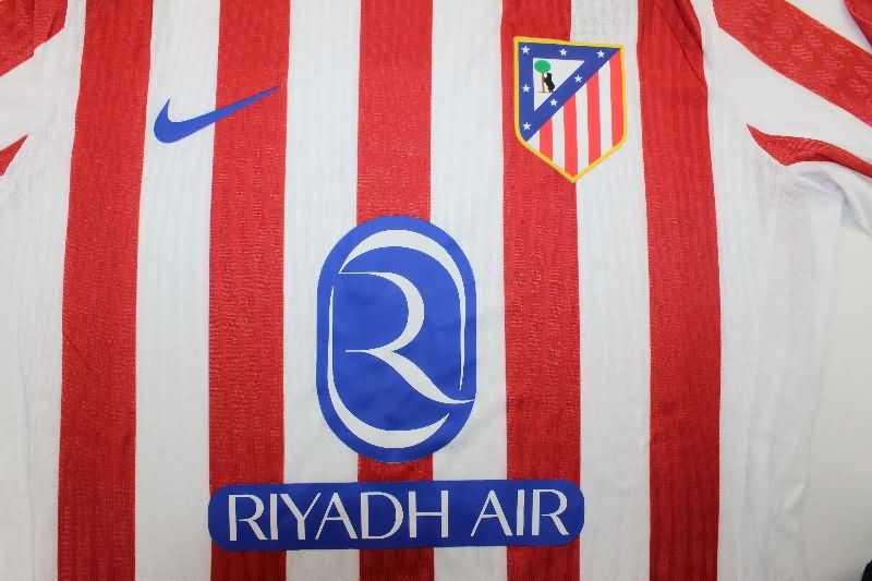 AAA Quality Atletico Madrid 25/26 Home Long Sleeve Soccer Jersey (Player)