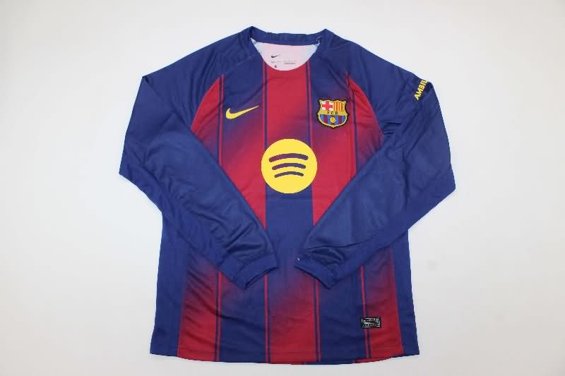 AAA Quality Barcelona 25/26 Home Long Sleeve Soccer Jersey