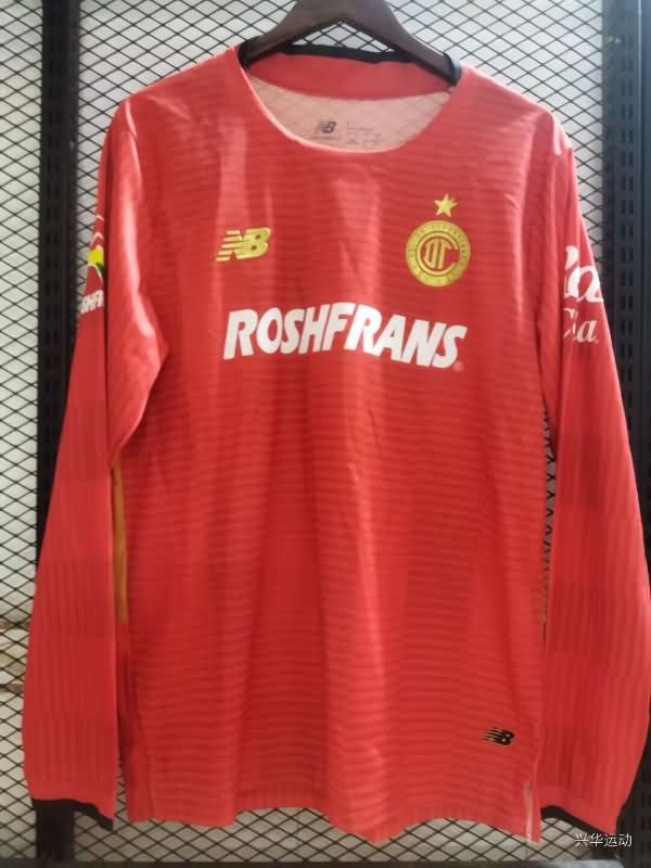 AAA Quality Deportivo Toluca 25/26 Home Long Sleeve Soccer Jersey