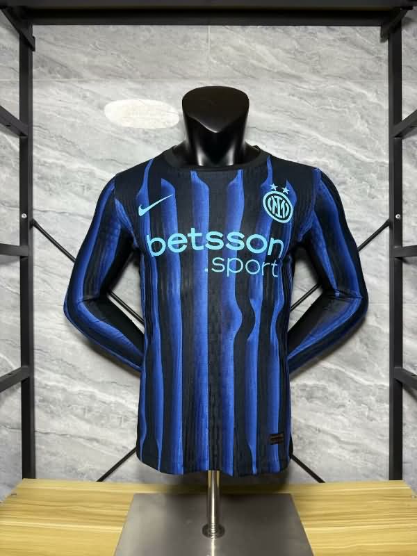 AAA Quality Inter Milan 25/26 Home Long Sleeve Soccer Jersey (Player)