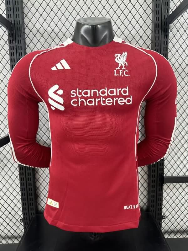AAA Quality Liverpool 25/26 Home Long Sleeve Soccer Jersey (Player) Leaked